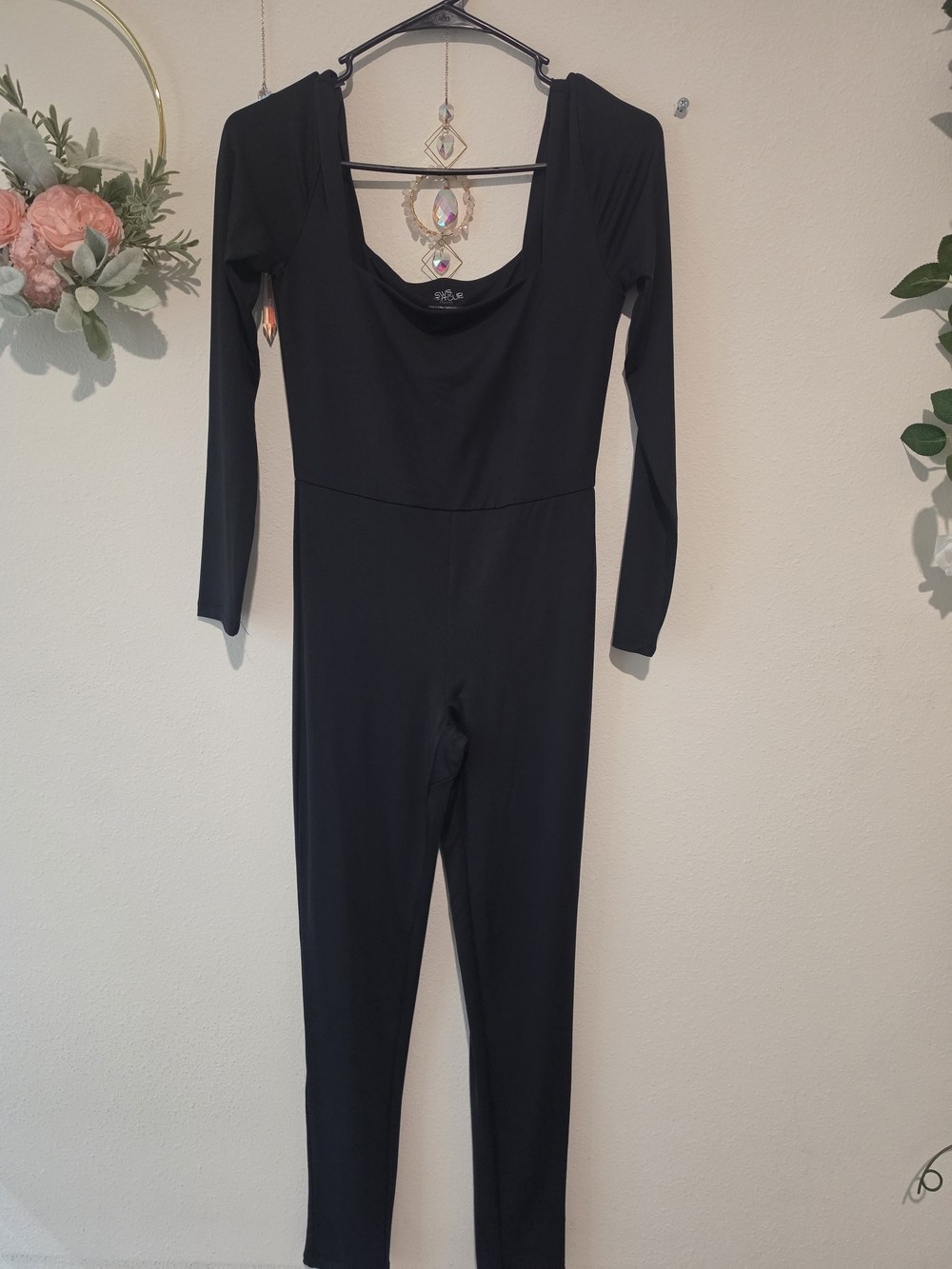 Women’s Black Long-Sleeve Jumpsuit